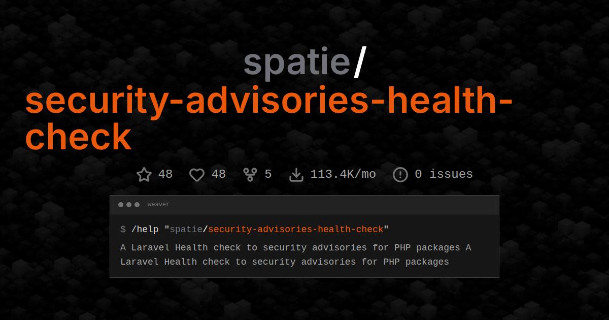 spatie/security-advisories-health-check