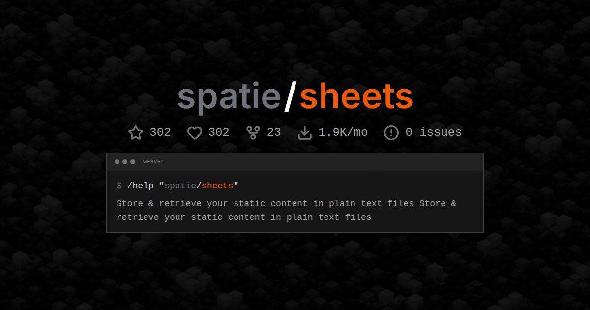 spatie/sheets