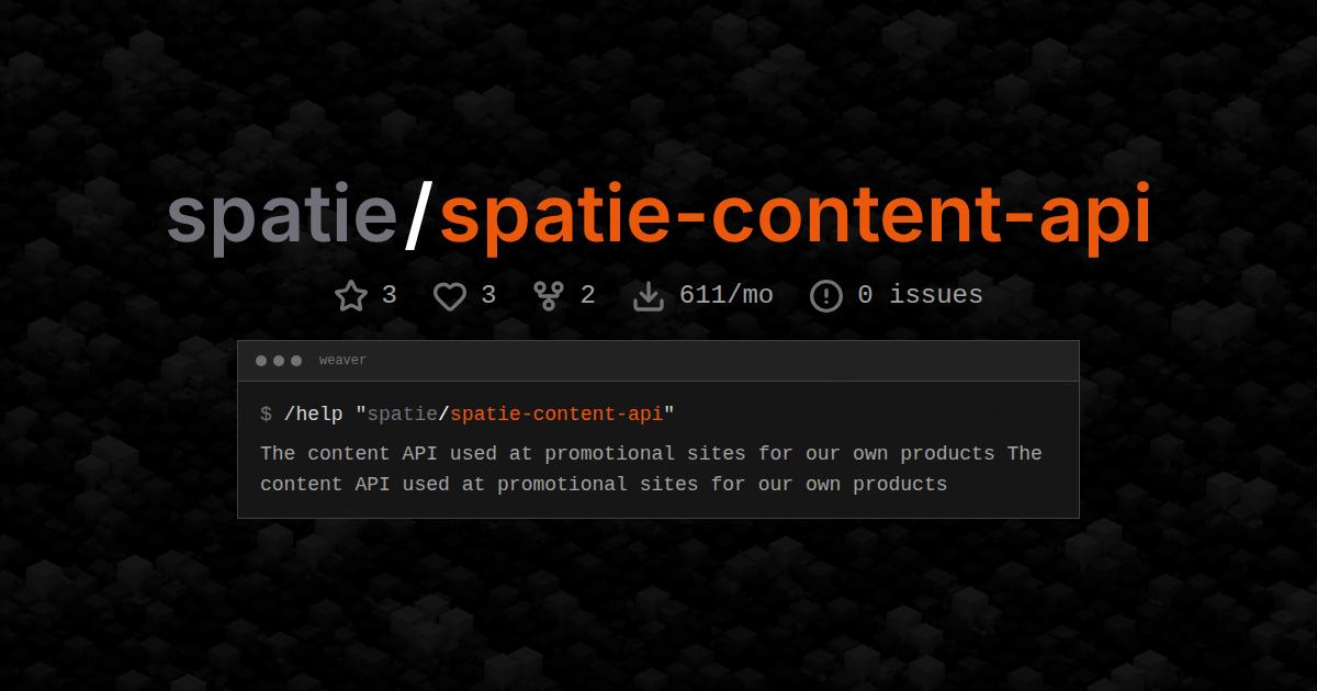 spatie/spatie-content-api