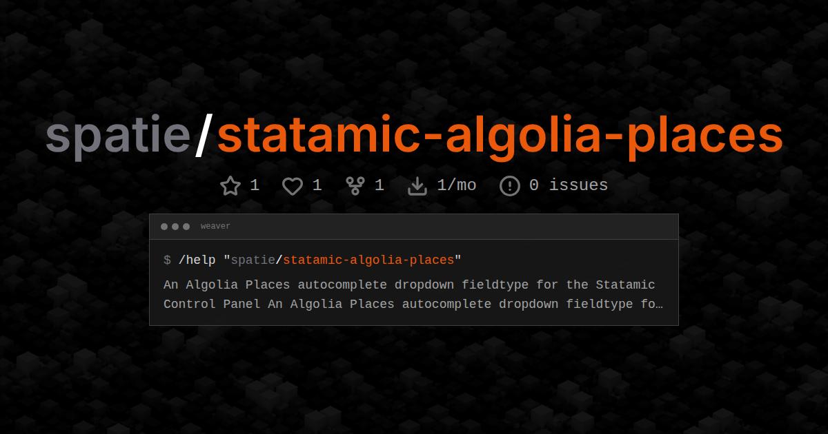 spatie/statamic-algolia-places
