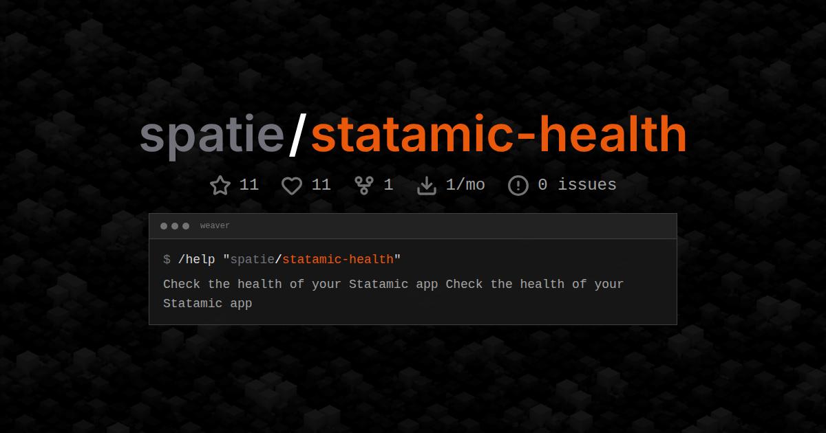 spatie/statamic-health