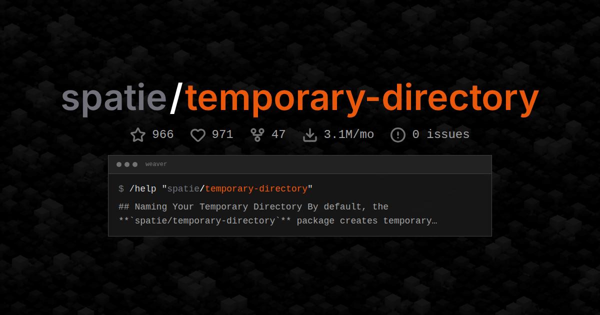 spatie/temporary-directory