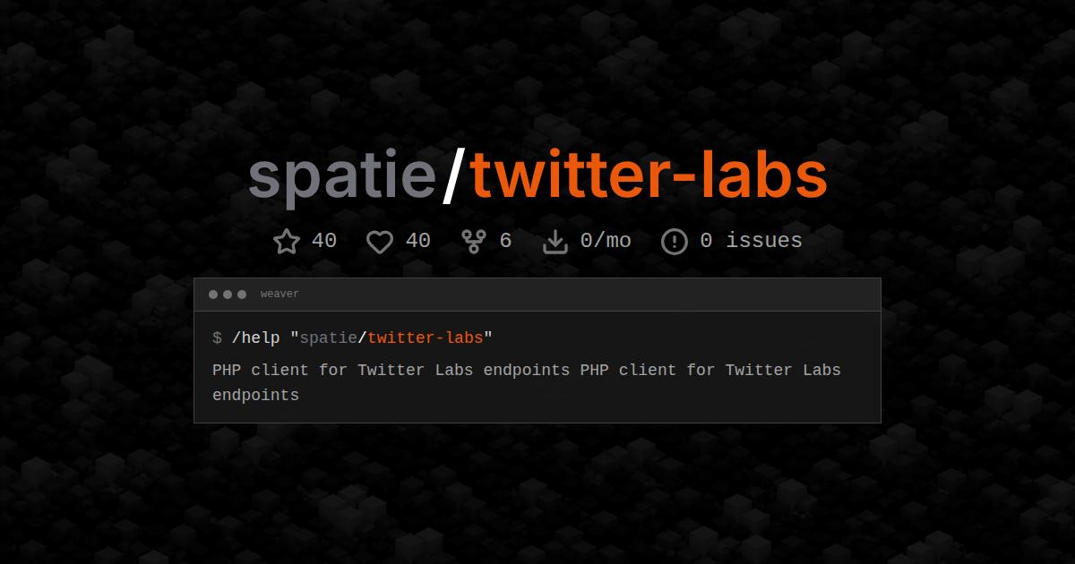 spatie/twitter-labs