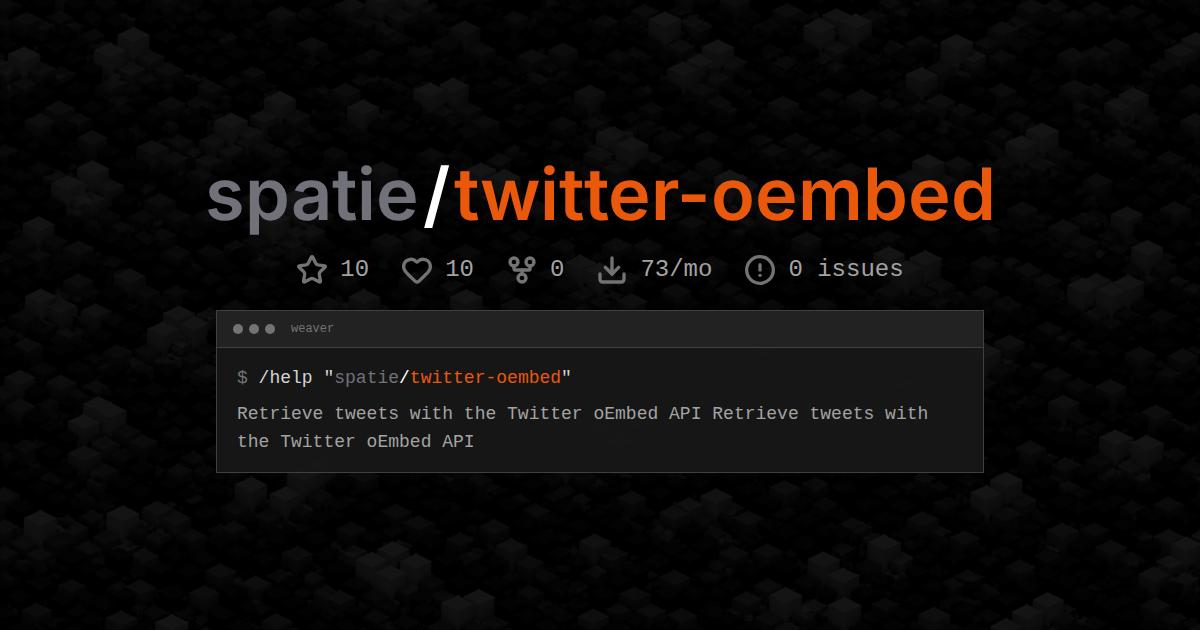 spatie/twitter-oembed