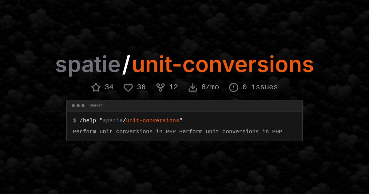 spatie/unit-conversions