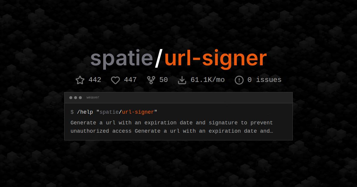 spatie/url-signer