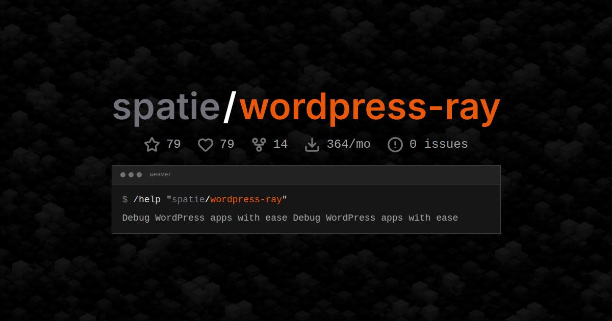 spatie/wordpress-ray