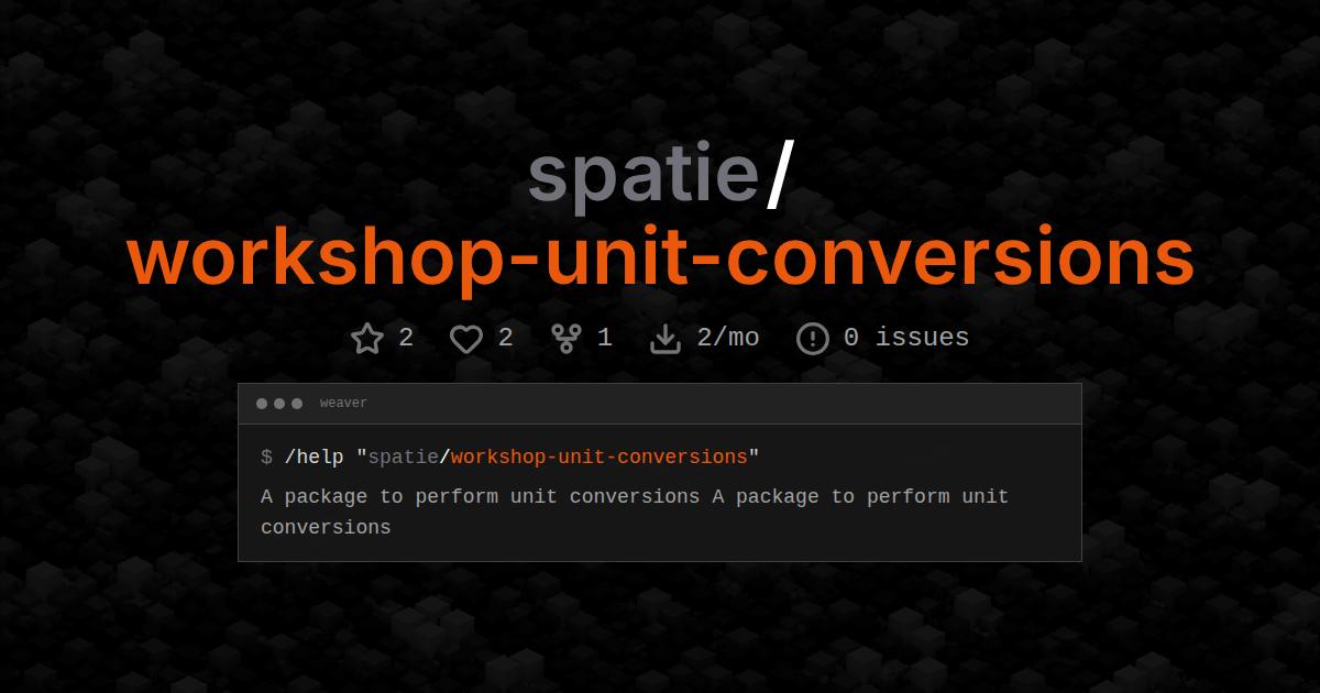 spatie/workshop-unit-conversions