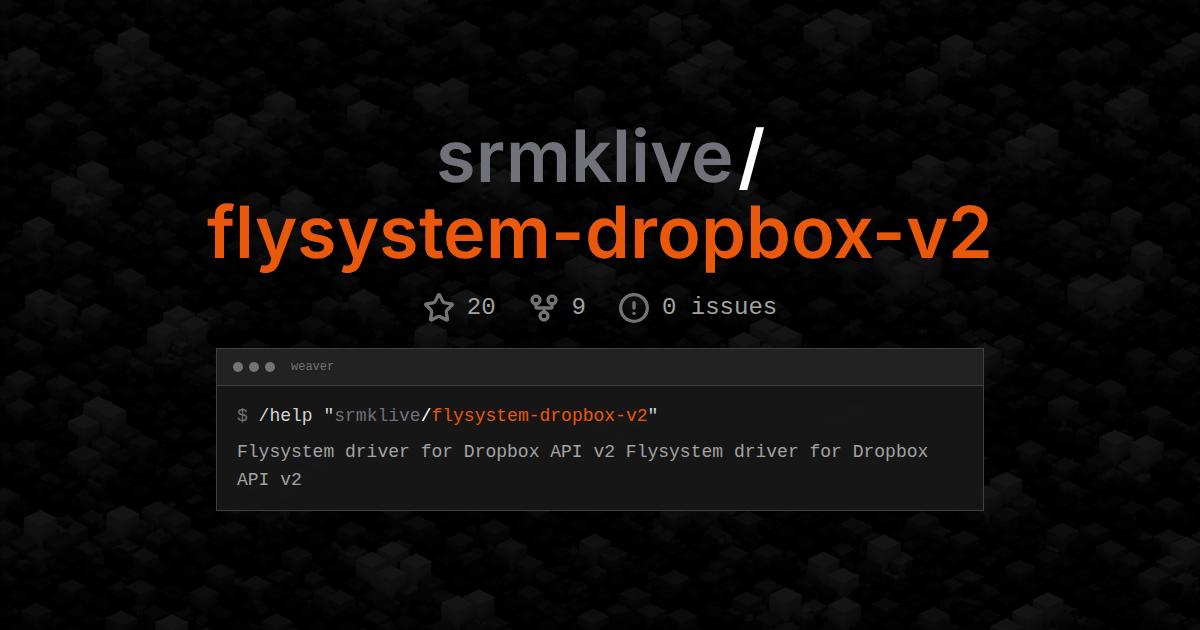 srmklive/flysystem-dropbox-v2