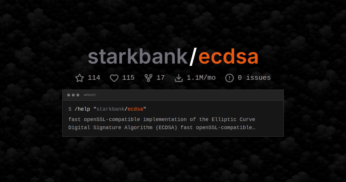 starkbank/ecdsa