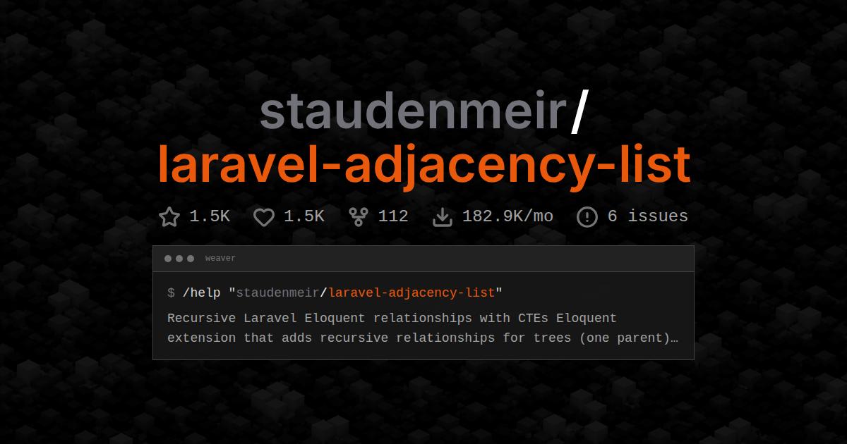 staudenmeir/laravel-adjacency-list
