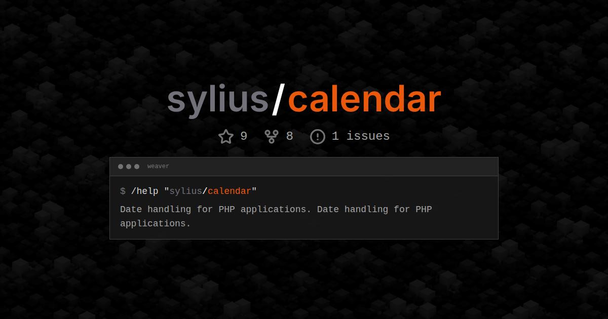 sylius/calendar