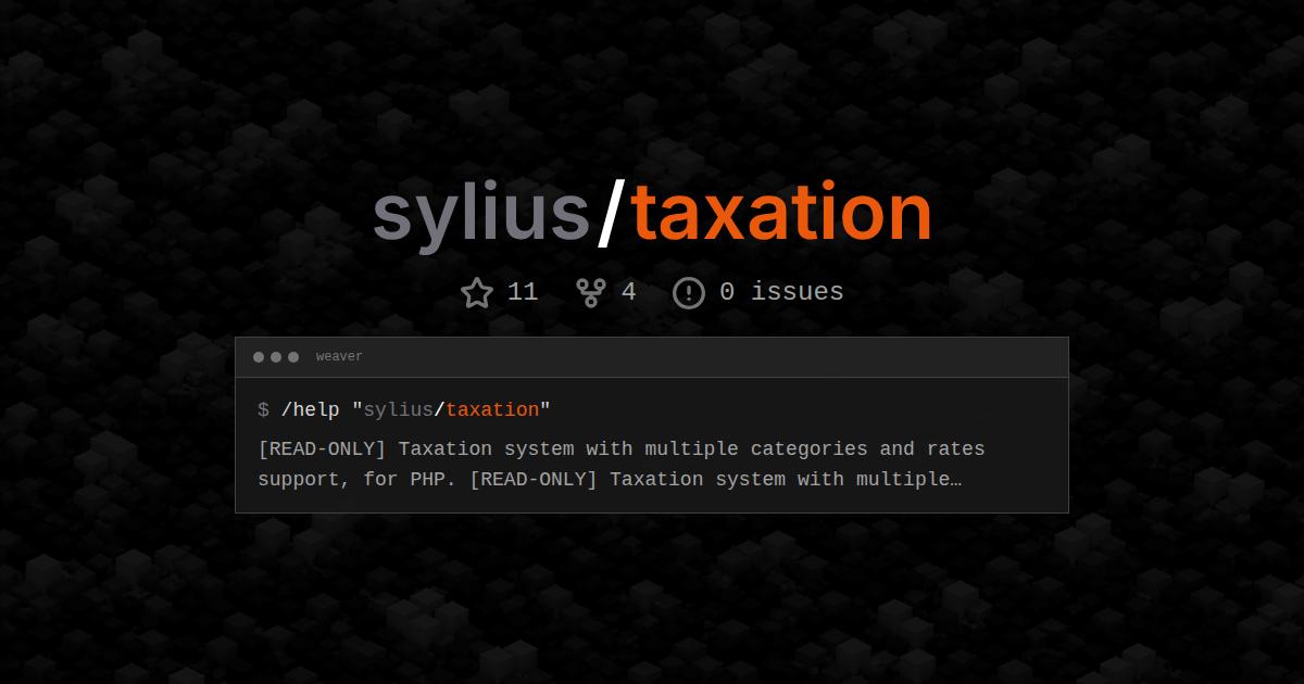 sylius/taxation