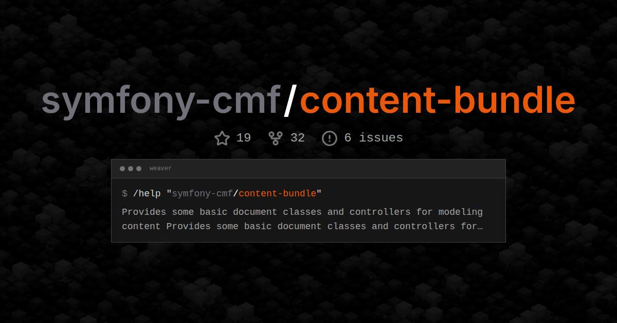 symfony-cmf/content-bundle