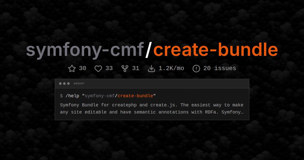 symfony-cmf/create-bundle