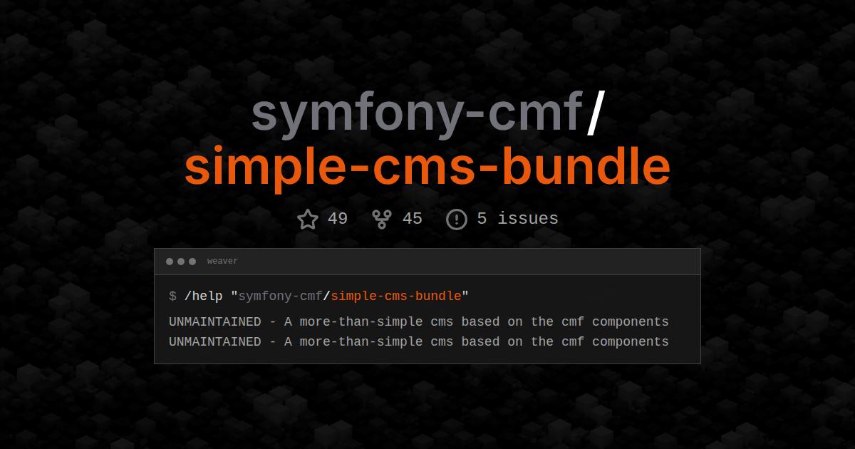 symfony-cmf/simple-cms-bundle