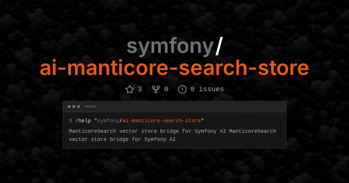 symfony/ai-manticore-search-store