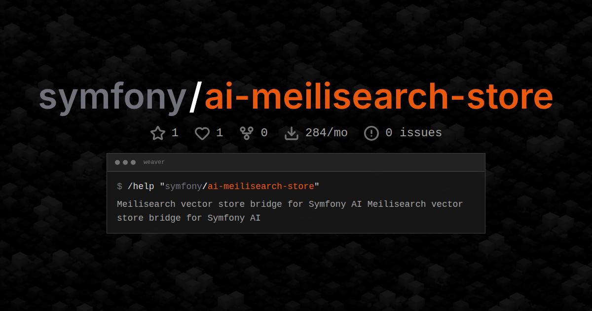 symfony/ai-meilisearch-store