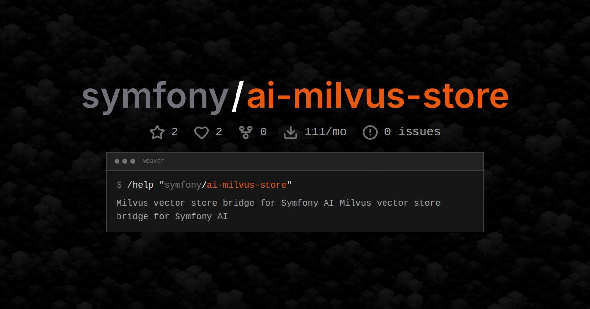 symfony/ai-milvus-store