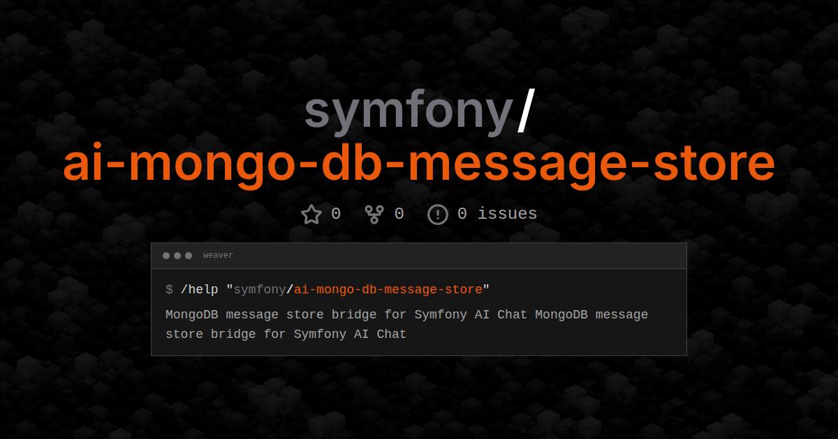 symfony/ai-mongo-db-message-store