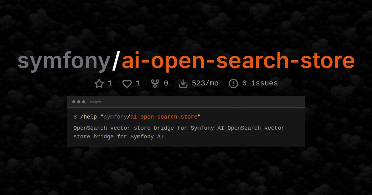 symfony/ai-open-search-store