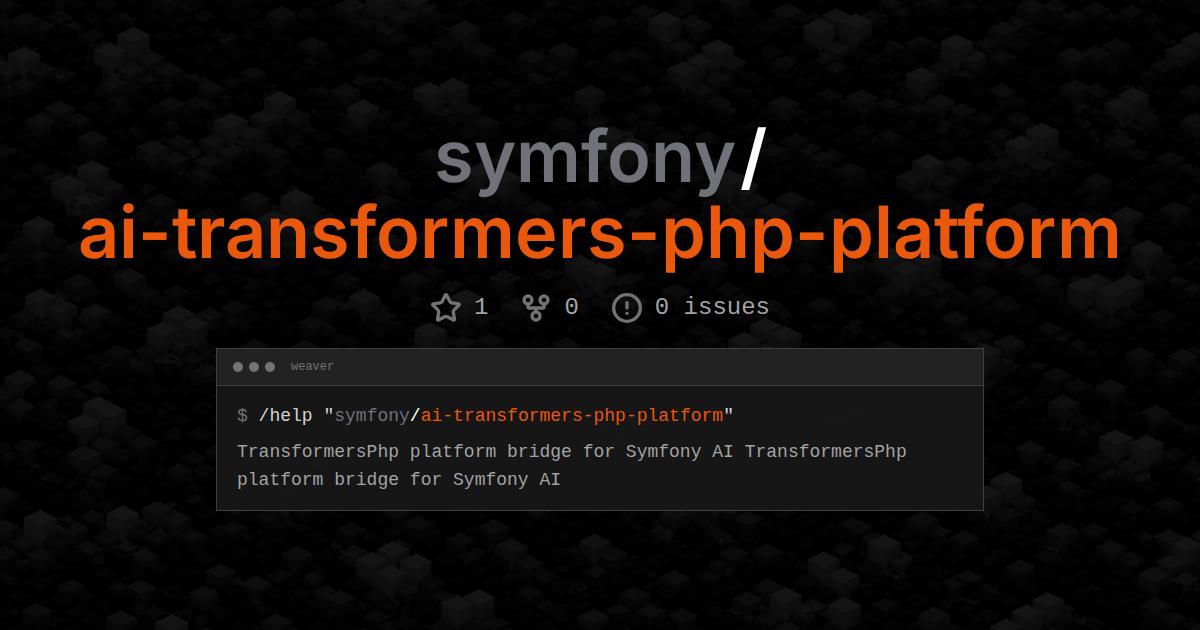symfony/ai-transformers-php-platform