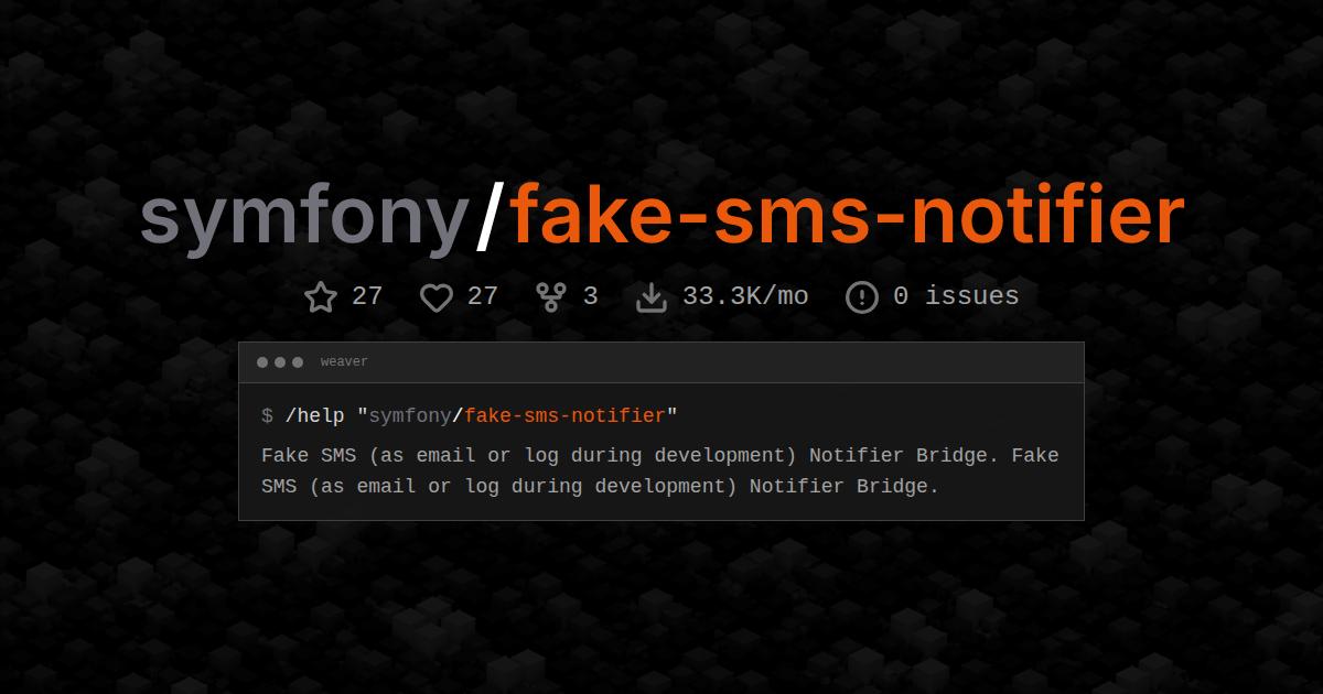 symfony/fake-sms-notifier