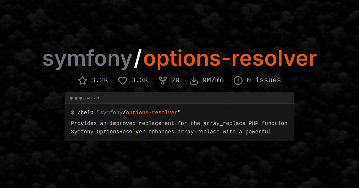 symfony/options-resolver