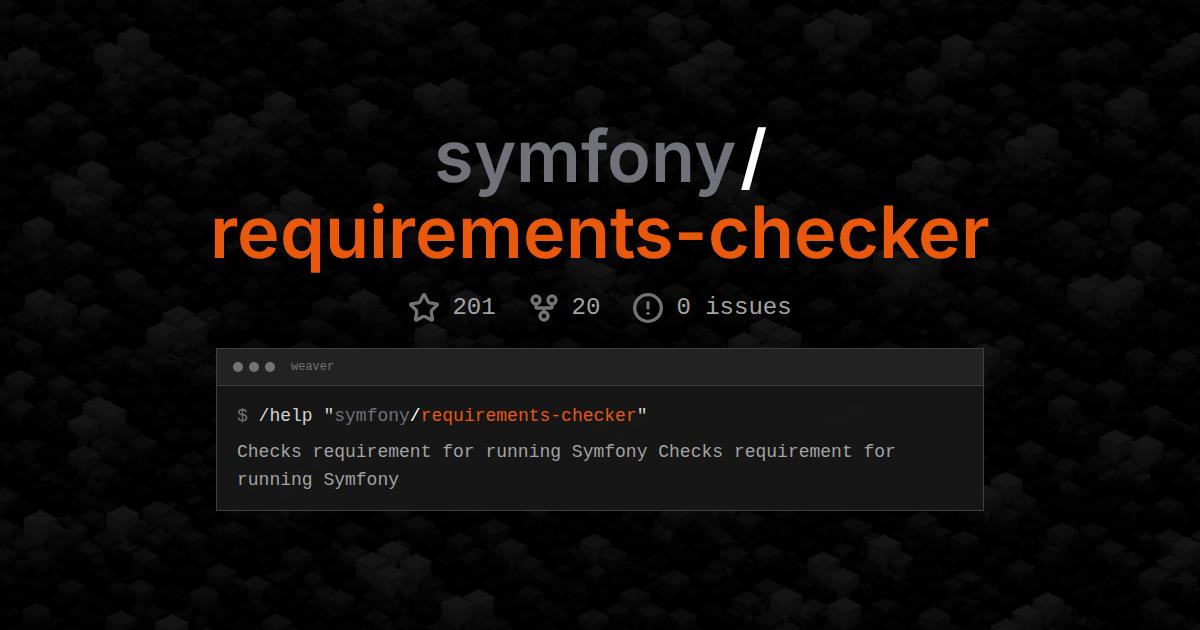 symfony/requirements-checker