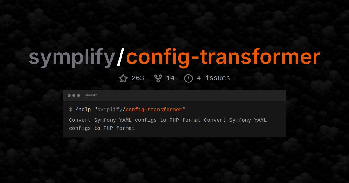 symplify/config-transformer