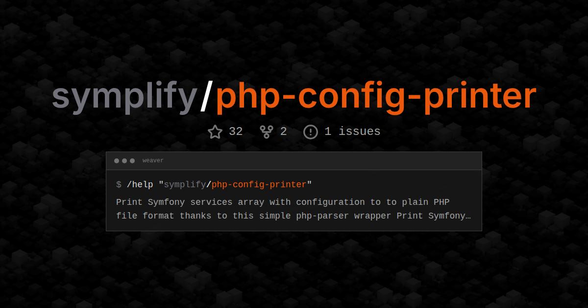 symplify/php-config-printer