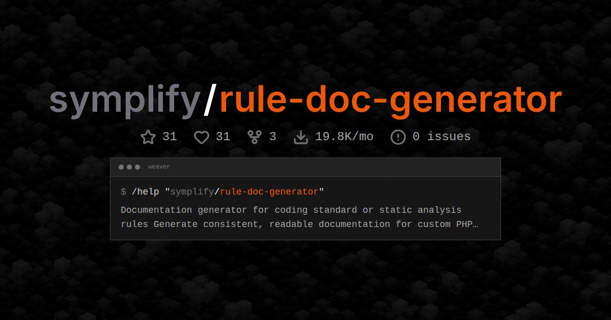 symplify/rule-doc-generator