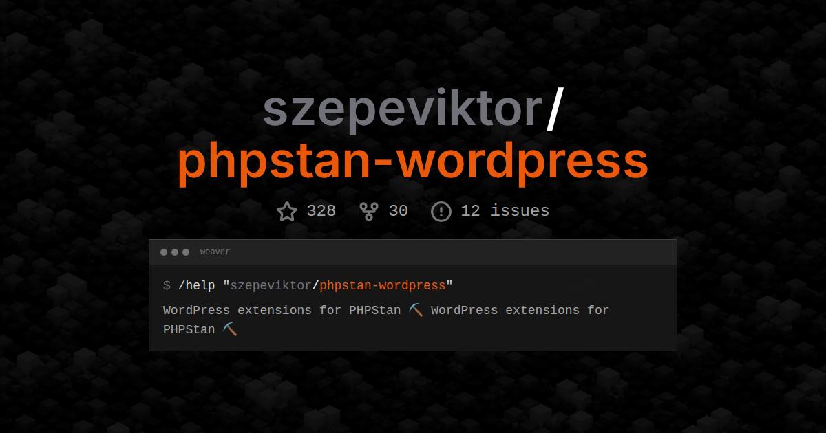 szepeviktor/phpstan-wordpress