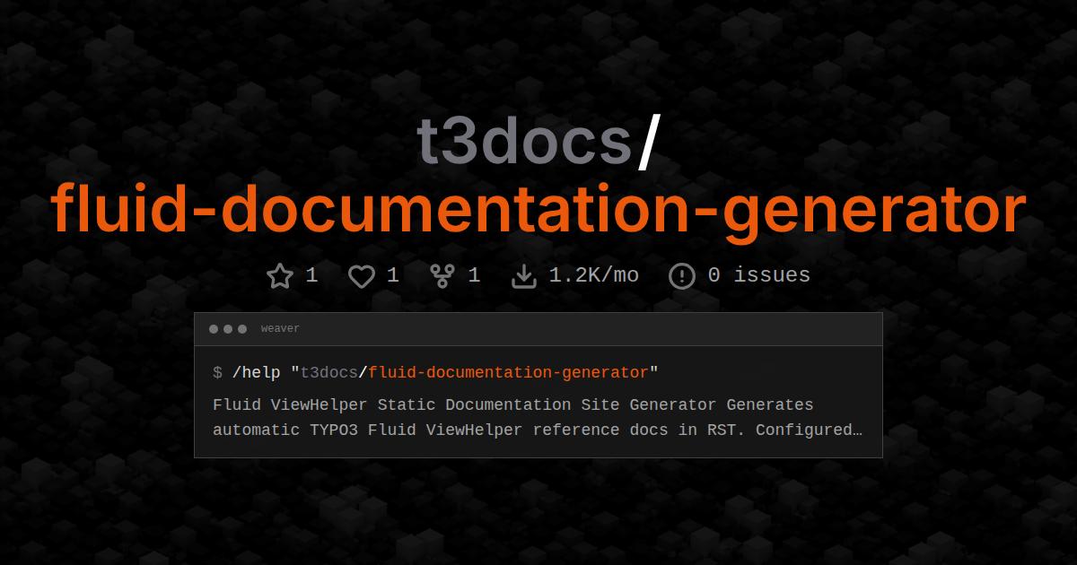 t3docs/fluid-documentation-generator