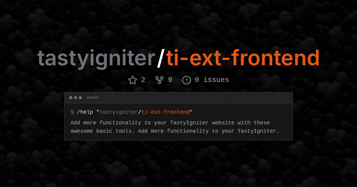 tastyigniter/ti-ext-frontend