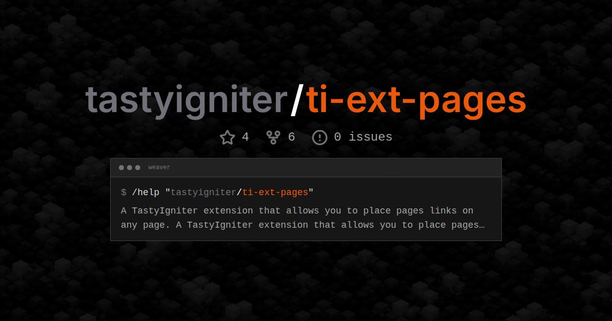 tastyigniter/ti-ext-pages