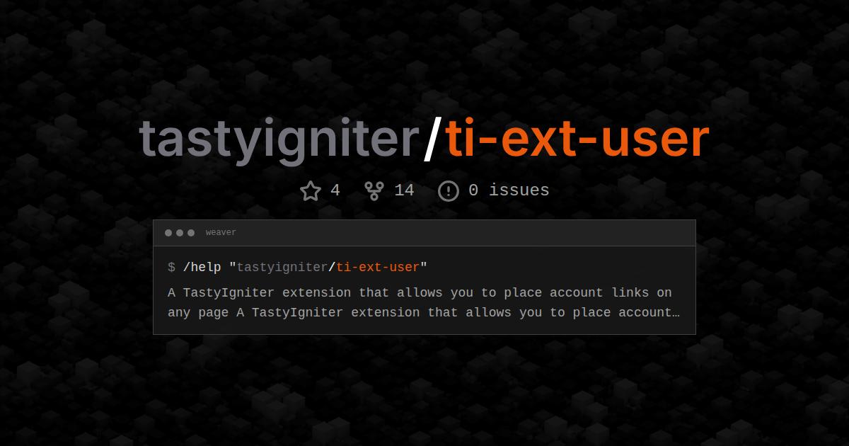 tastyigniter/ti-ext-user