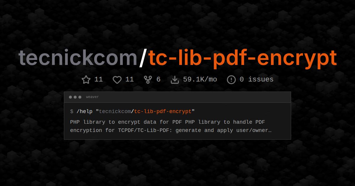 tecnickcom/tc-lib-pdf-encrypt