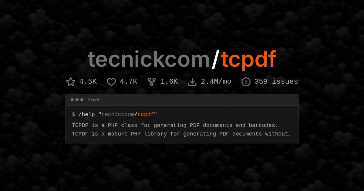 tecnickcom/tcpdf