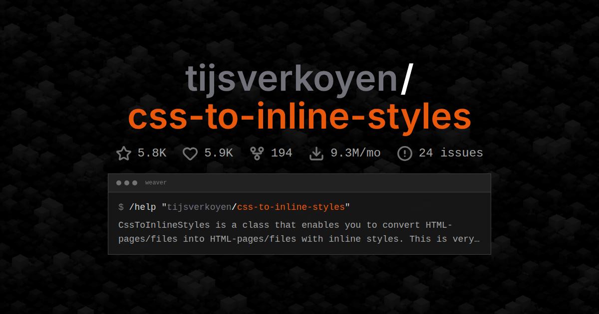 tijsverkoyen/css-to-inline-styles