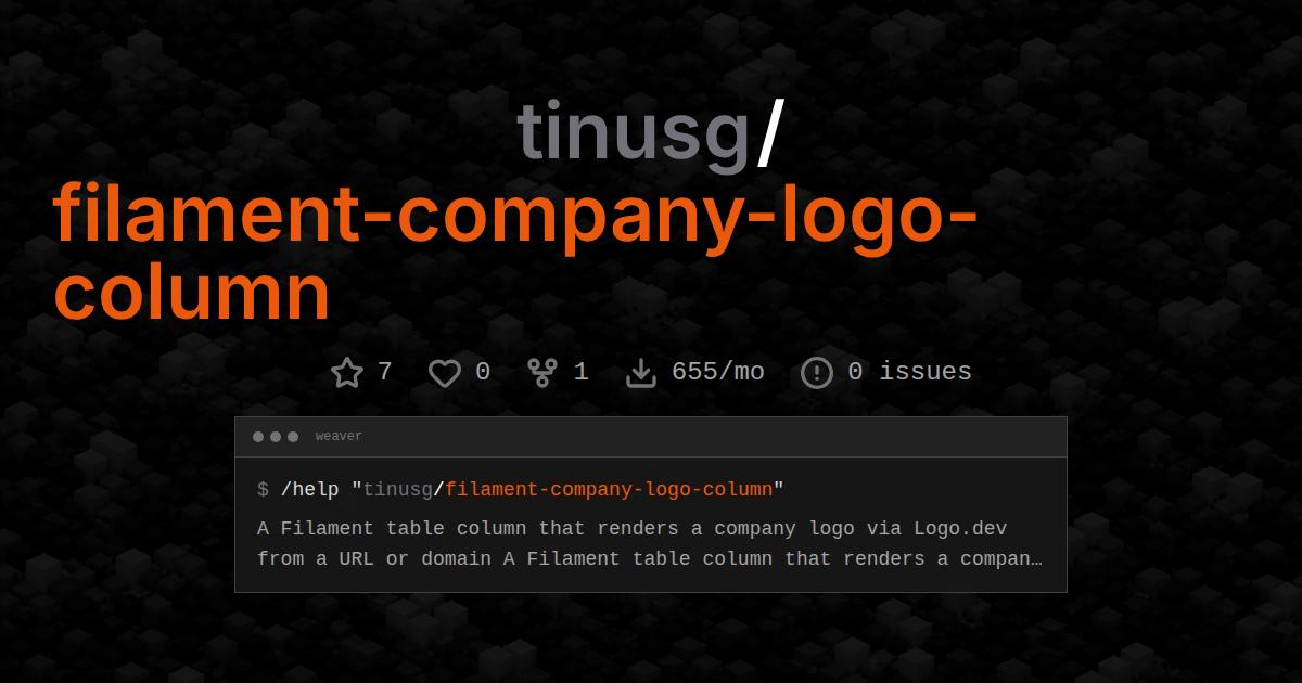 tinusg/filament-company-logo-column