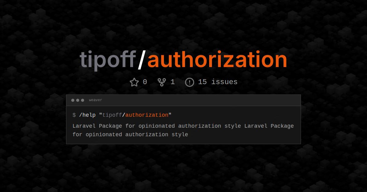 tipoff/authorization