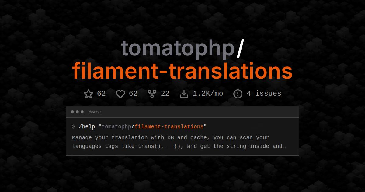 tomatophp/filament-translations