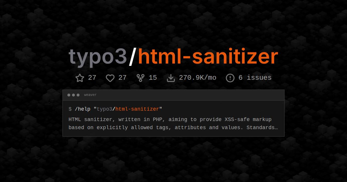 typo3/html-sanitizer