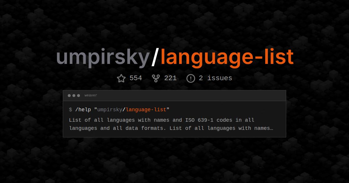 umpirsky/language-list