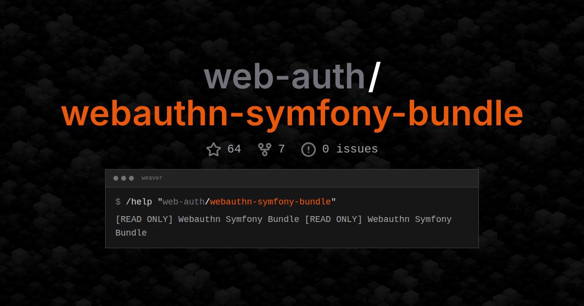 web-auth/webauthn-symfony-bundle