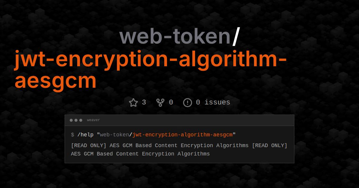 web-token/jwt-encryption-algorithm-aesgcm