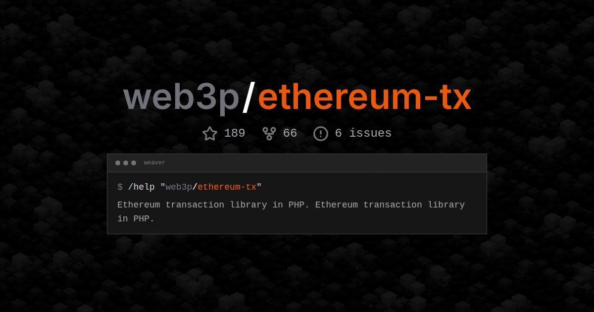 web3p/ethereum-tx
