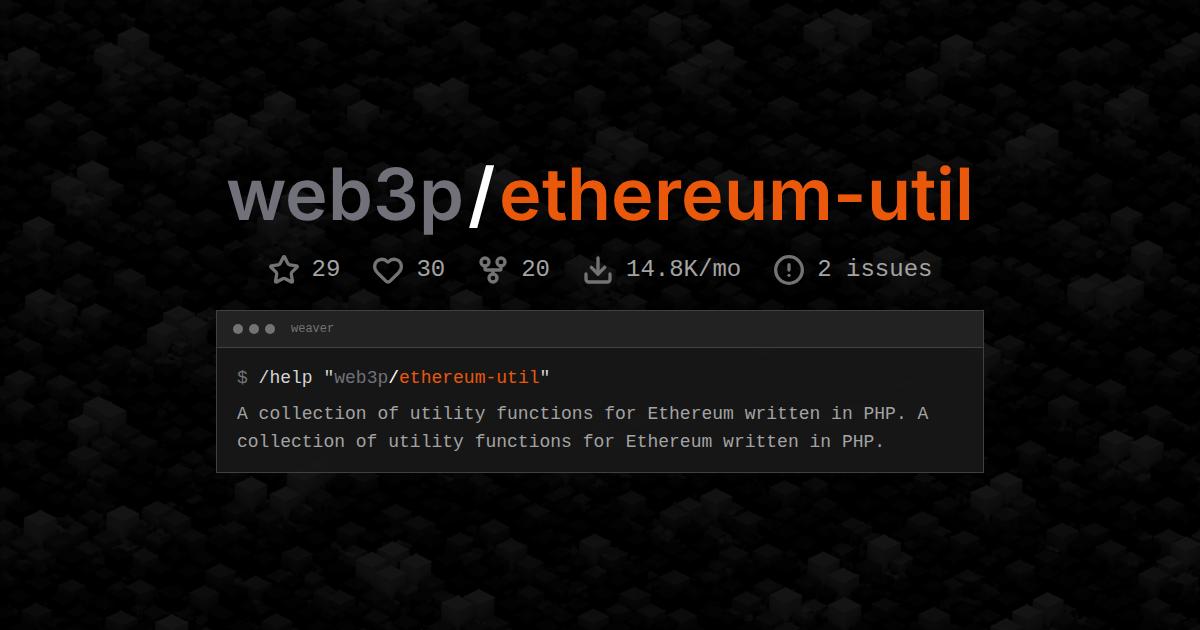 web3p/ethereum-util