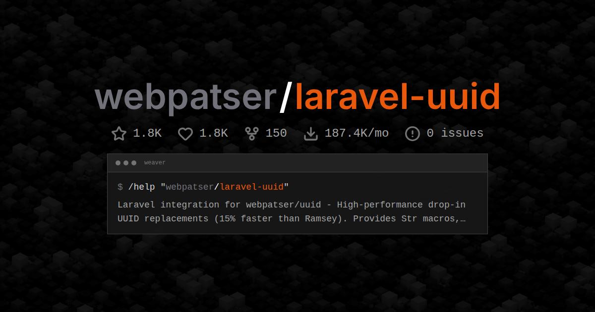 webpatser/laravel-uuid